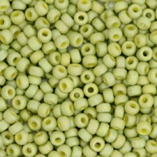 Miyuki rocailles Perlen 11/0 - Opaque glazed frosted rainbow olive green 11-4697